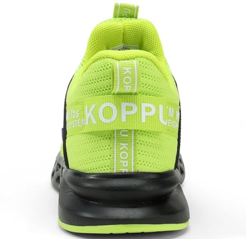 Ikunka Boys Girls Tennis Shoes Kids Breathable Slip On Sneakers School Running Shoes For Athletic Sport Green Size 3 Big Kid thumb #2