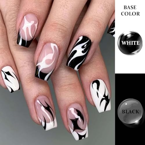 Gel Liner Nail Art Kit - 12 Color Nail Art Gel Liner Nail Polish - Multicolor French Manicure Painted Nail Design - Built-In Thin Brush for Swirl Nail Liner Draw Gel Nail Polish - Image 6