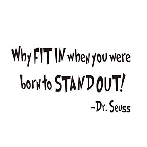 Removable Vinyl Quotes Why FIT in When You were Born to Stand Wall Decals Home Art Decor Sayings Words Lettering Wall Stickers Murals for Nursery Room Kids Room Bedroom Classroom
