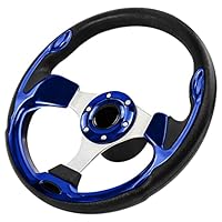 Acclcors12,5-Zoll-Boot-Lenkrad, 3/4-Zoll-Achse Marine-Lenkrad-Adapter für Boote, Yachten, Pontoon-Boote (blau)