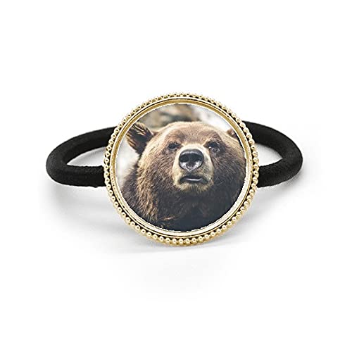 Coletero de oso de plata con goma elástica de pelo de metal elegante