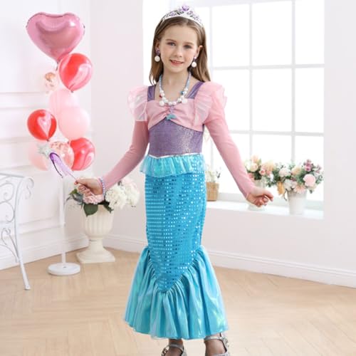 Disfraz de sirena para niña 3-4 años miniatura 4