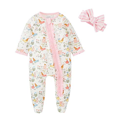 Mud Pie Baby Farmhouse Girl TAKE ME Home, Pink, 0-3 Months