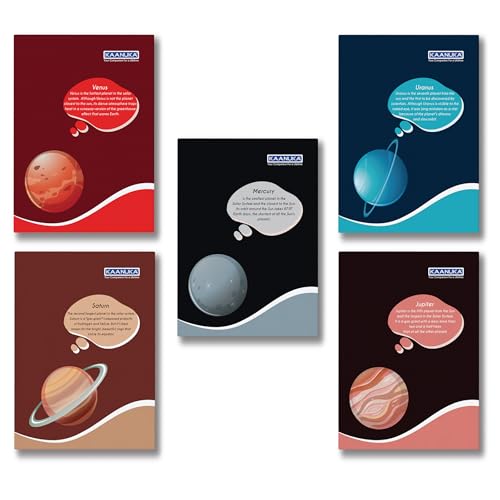 Image of KAANUKA Unruled Notebooks | 172 Unruled Pages | Crown /King Size Notebooks | 24 cm x 18 cm | Set of 5 Notebook