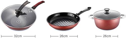 Miniatura 2 de SDFGH Sartén antiadherente para el hogar de 3 piezas sartén para freír olla de leche olla de inducción olla universal