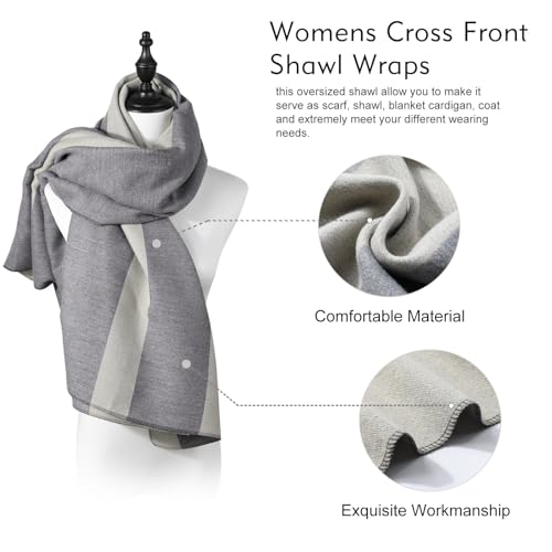 Poncho para mujer con chal frontal estilo elegante retro de flores 4