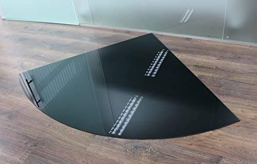 Funkenschutzplatte Viertelkreis 120x120cm Schwarz Glasplatte mit Dichtung