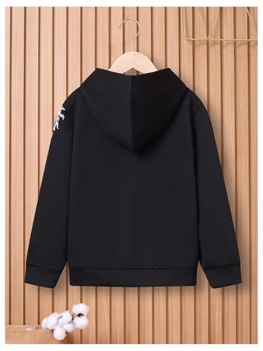 WDIRARA Boy's Dragon Letter Graphic Hoodie Long Sleeve Sweatshirt Hooded Pullovers Top2