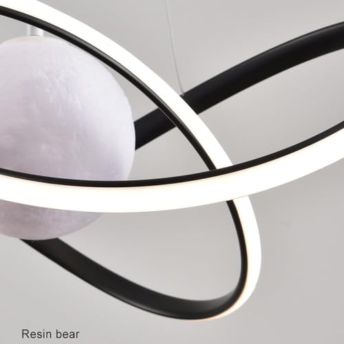 Suspension mid-century de luxe avec globe lune 3D grand format