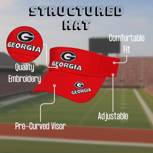 Visera clásica ajustable University Georgia Bulldogs roja miniatura 4