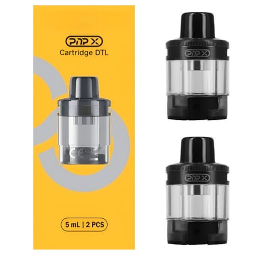 For VOOPOO PnP X Empty Pod Cartridge 5ML DTL MTL For Electronic Cigarette Drag S2 X2 S3 X3 Kit Vape(Upgrade Version, No Nicotine, 2 pcs) (Cartucho vacío PNP X DTL negro)