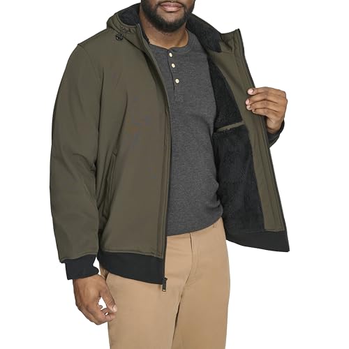 Image of DOCKERS Men's Softshell Sherpa Lined Bomber Jacket (Standard and Big & Tall)