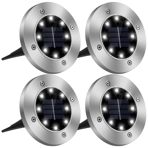 Wilytyres Solar Lights Outdoor, 4Pcs IP65 Waterproof Solar Ground Lights