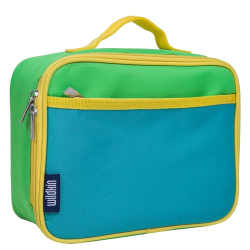 Wildkin Kids Insulated Lunch Box – Durable and Reusable for School & Travel - Monster Green