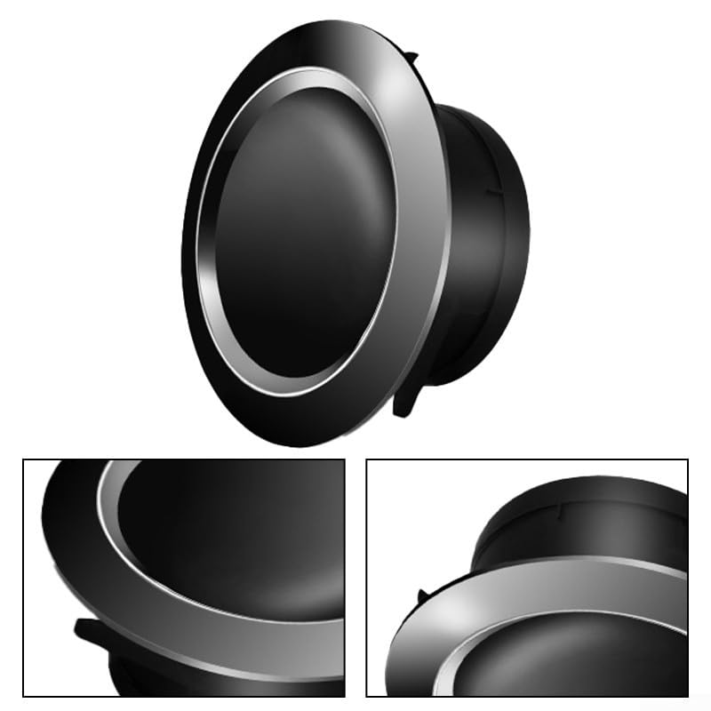 Bocchetta di scarico rotonda in ABS, nera, per cucina, bagno, 100 mm, 125 mm, 150 mm, 200 mm, varie applicazioni (125 mm)