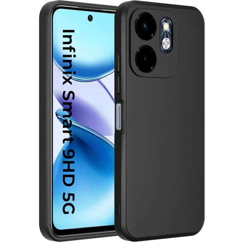 Image of A rtistque Back Cover Case for Infinix Smart 9HD 5G with Camera Protection | Shockproof TPU|Stylish Protective Design|Slim Fit|Ultra Matte| Back Cover - Black