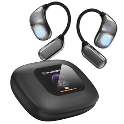 MTOXW Auriculares Traductores 3 en 1 Auriculares Bluetooth Oído Abierto con Pantalla Táctil 135 Idiomas AI en Tiempo Real Música y Llamadas Negro