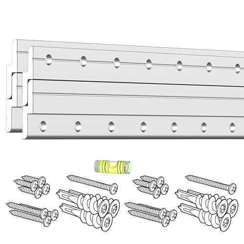 Image of Z Clips 12 inch 2 Pack - French Cleat Picture Hanger Heavy Duty - Wall Mirror Mounting Bracket - Flush Mount Hanging Kit for Shelf, Painting, Frames, Cabinet, Soundbar, Whiteboard or Headboard - 80 lb