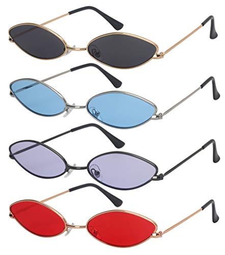 Edge I-Wear Vintage Metal Narrow Cateye Sunglasses Flat Color Lens 5149-FLCR-1(G.sd)3