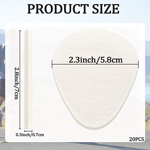 Image of Syhood 20 Pieces Metatarsal Felt Pads Foot Insert Pads Ball of Cushion for Pain Relief Forefoot and Sole Adhesive Accessories for Men and Women 1 /4 Inch Thick(Oval,White, Nude Color,Wool Felt)