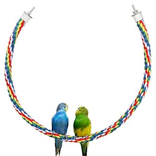 Perchoir Perroquet Corde 105cm Perruche Escalade Ficelle pour Calopsitte/Inséparables Petit Moyenne Oiseaux Cover