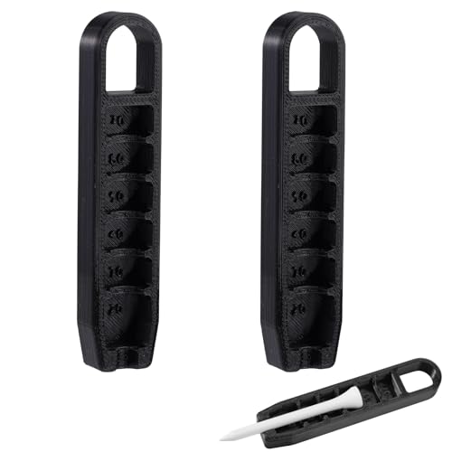 2pcs Golf Tee Height Adjuster, 6 Settings Precision Adjustable Golf Tee Elevator Tool Height Setter for Consistent Swings Training Accessories (Black)