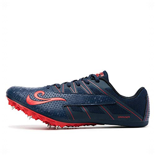 Orrzer Track And Field Running Spike Shoe Mesh Breathable Lightweight Durable Sneakers Athletics Shoes For Boy And Men Dark Blue #TOP4