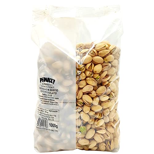 Oltresole, Pistachos Tostados y Salados con Cáscara 1 Kg, Snack Salado Ideal para Aperitivos y Fiestas, Frutos Secos Seleccionados con Cáscara