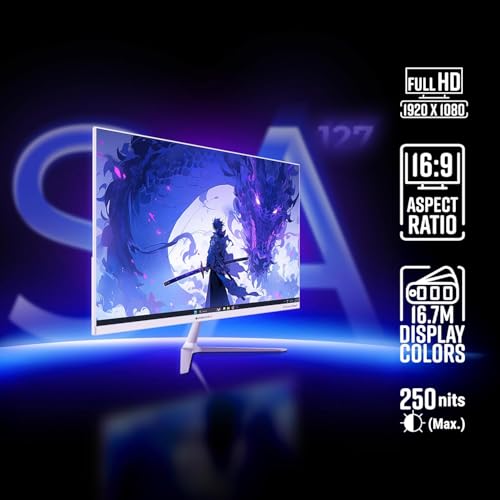 Image of ZEBRONICS SA127 LED Monitor, 27 inch (68.5cm), 250 nits, 100Hz, FHD, 1920x1080, HDMI, VGA, Ultra Slim Bezel, Built-in Speakers, Metal Stand, Wall Mountable (SA127)