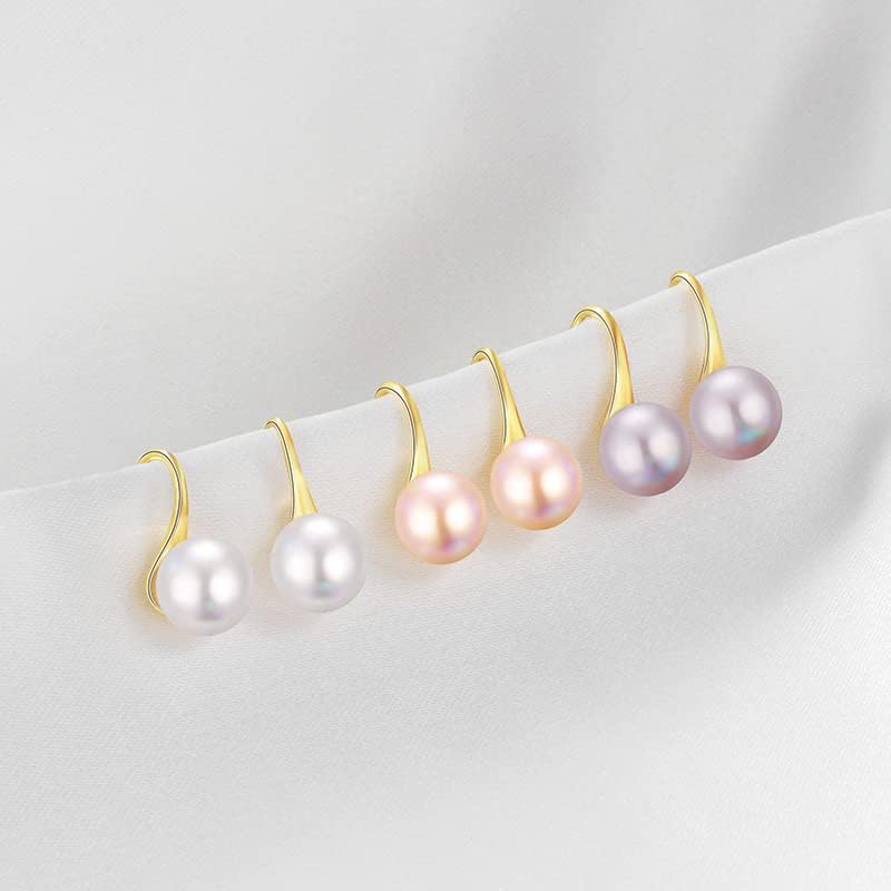 Orecchini A Perla D'Acqua Dolce AAA HUGE TOMATO - 8-9mm In Argento S925 O Placcato Oro 14k (Bianco, Oro Rosa, Viola) - 3