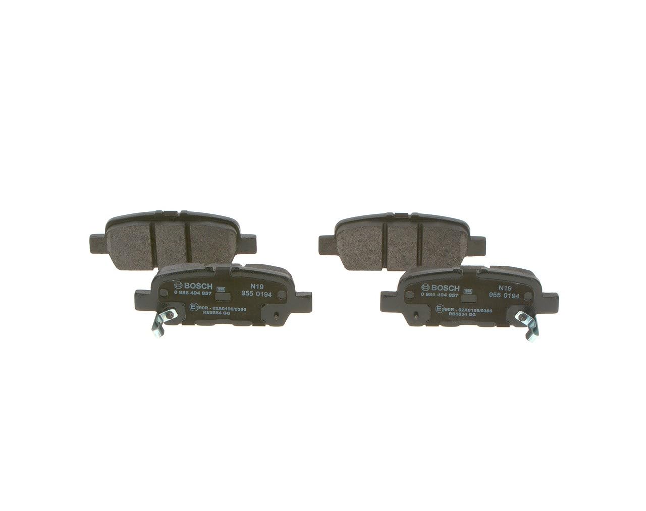 Bosch BP2031 - Pastiglie Freni Auto, Asse Posteriore - Qualità Bosch - Riduzione del Rumore e della Polvere - Certificazione ECE-R90 - Senza Rame - 1 Confezione da 4 Pastiglie