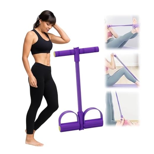 8 Tubos para Entrenador Abdominal y de Cuerda con Bandas Elásticas, Máquina de Gimnasio en Casa Multifunción para Fitness, Yoga, Pilates y Ejercicios de Rehabilitación (Púrpura)
