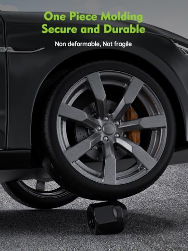 Image of AUTOPTIM M14x1.5 Open End Lug Nuts - 20 Pcs Black Conical Seat Nuts