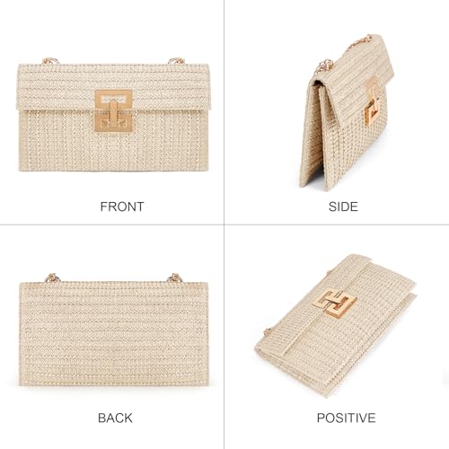 Image of RNIEGA Straw Shoulder Bag for Women Straw Purse for Woven Envelope Bag Summer Purses for Women 2025 Vacation Handbags