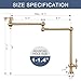 WOWOW Pot Filler Deck Mounted - Solid Brass Pot Filler Faucet Brushed Gold Kitchen Stove Faucet with Double Joint Swing Arm (Victorian Style)