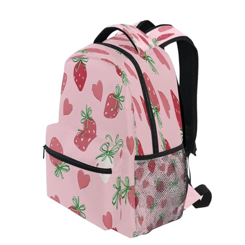Strawberry Bow Heart Pattern Kids Backpack for Boys Girls Backpacks Student Backpack Big For Elementary School Shoulder Bag Bookbag3