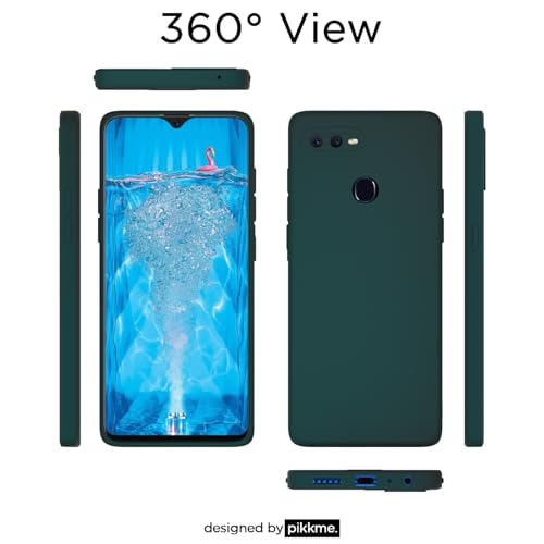Image of Outlouders Back Cover for Oppo F9 / F9 Pro / A5 / A5S | Camera Protection | Durable Soft Matte Silicone Bumper Case (Green)