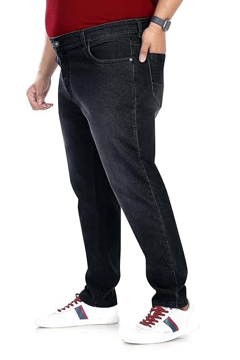 Image of Pluss Tribe - Plus Size Jeans for Men - Denim Jeans - Ideal for Casual, Office Available Sizes : 40 to 52