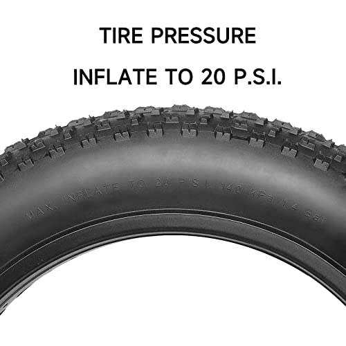 Hycline Fat Tire,26X4.0 Inch Fat Bike Tires Folding Replacement Electric Bicycle Tires Compatible Wide Mountain Snow Bike #TOP6