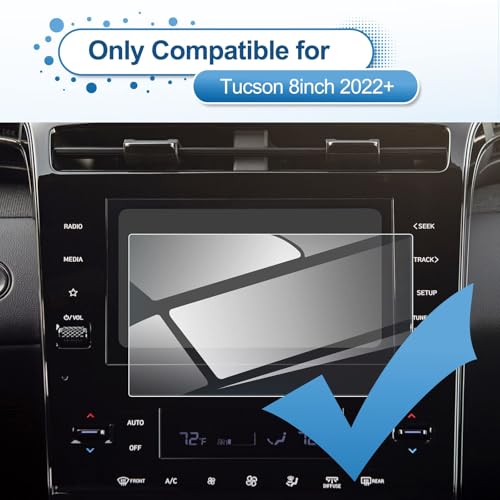 Coleya 2022 2023 2024 Tucson Screen Protector for Hyundai Tucson (SE/SEL/Blue) 8-inch Touch Screen, 9H Tempered Glass 2022 2023 Tucson Hybrid Accessories Anti-scratch&HD Transparent 8" by Coleya - Used condition - Image 2