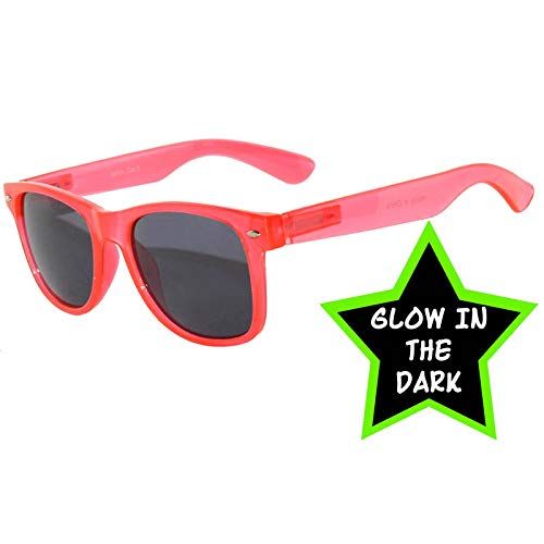 Smoke Lens Sunglasses Glow in the Dark Frame Soft Rubber Coating Pink2