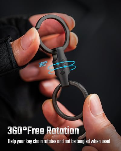 Image of KeyUnity Titanium Magnetic Quick Release Keychain, One-Hand Detachable Connector for Car Keys, USB Drives and EDC, Black, KA45 Large-1 Pack