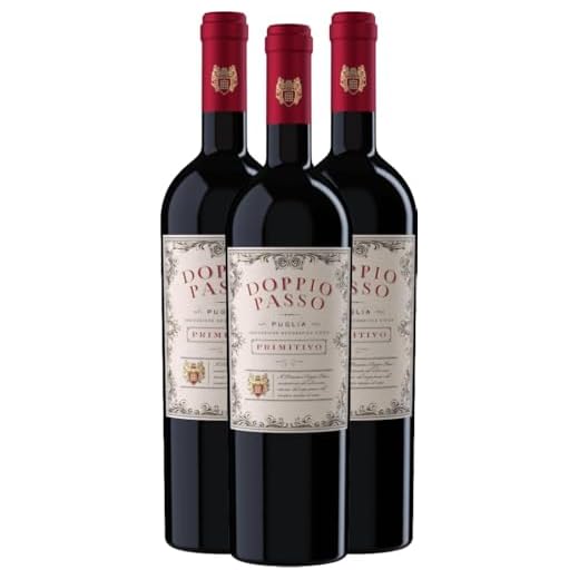 Doppio Passo Primitivo Puglia IGT CVCB Rotwein 3 x 0,75l VINELLO - 3 x Weinpaket inkl. kostenlosem VINELLO.weinausgießer