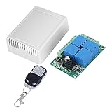 HEEPDD RF Relay Switch Receiver, 4 -Kanal -Fernbedienung, 12 V 10A DC, für Tore, LED -Leuchten, Garagentüren, Smart Home Automation