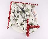 Ridhi - Thanksgiving Christmas Napkins Embroidered Napkins Set for Housewarming Gift, Ethnic 100% Co