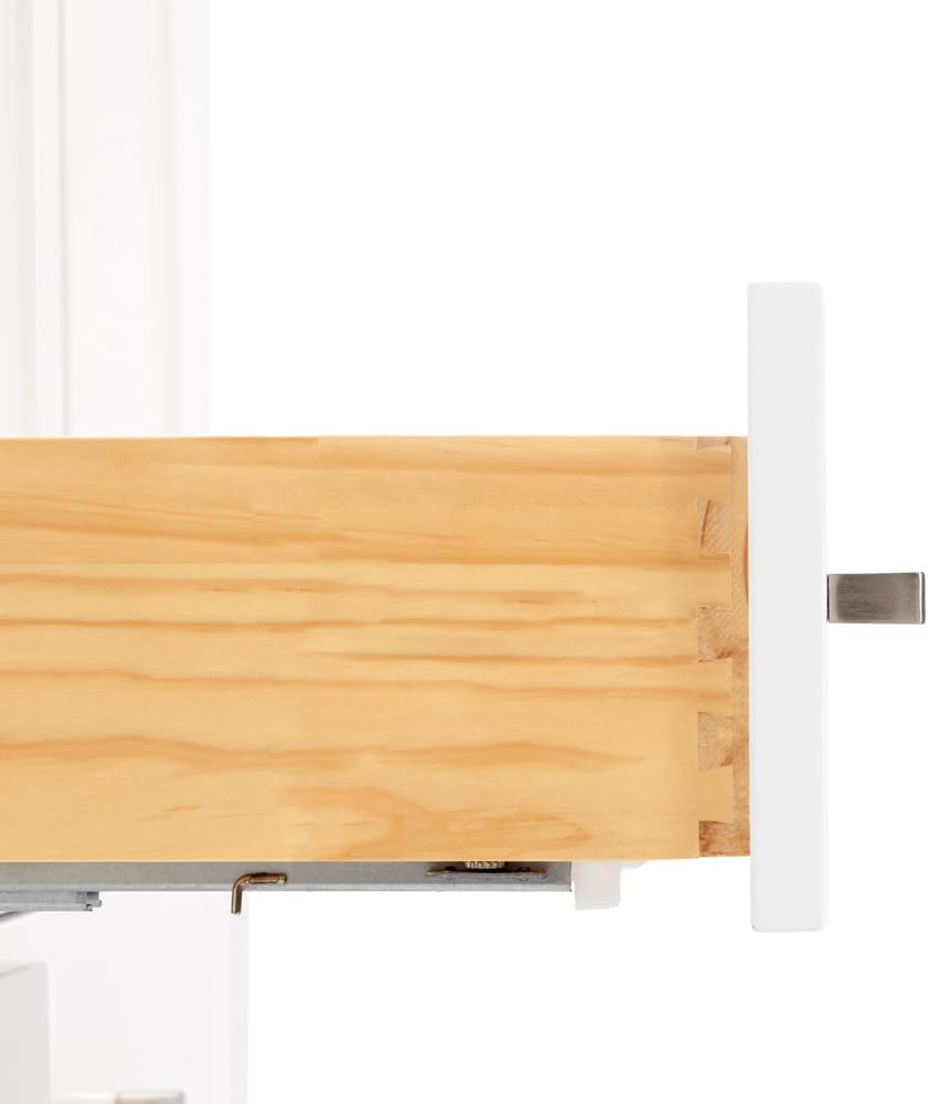 DKB Beckford 60-Inch White Double Bathroom Vanity with 1.5-Inch Edge Italian Carrara Marble Countertop & Backsplash, Rectangular Sinks, 4 Soft Closing Doors, 6 Dovetail Drawers, Matte Black Hardware