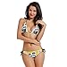 Produktbild AIMILUX Bikini zum Schnüren,Collage Magazine Style Hand Rock Zeichen,Frauen Badeanzug Low Rise Skinny(M)
