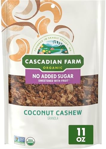 Cascadian Farm Organic Coconut Cashew Granola, No Added Sugar, 11 oz