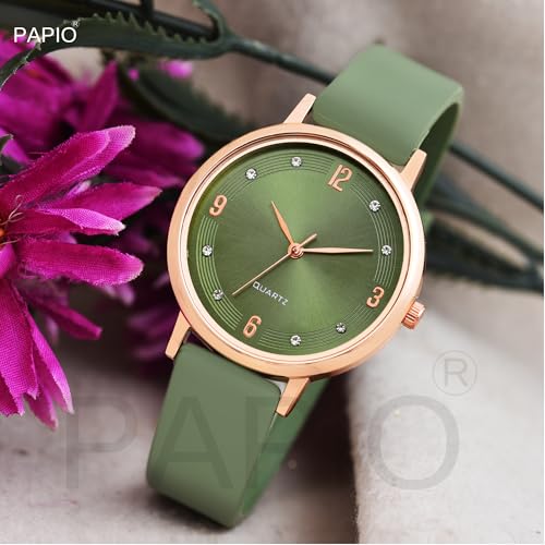 Image of PAPIO Silicone Strap Elegant Women's Analog Wrist Watch for Ladies and Girls | Stylish & Trendy | Premium Strap | Perfect for Casual, Party & Formal Wear