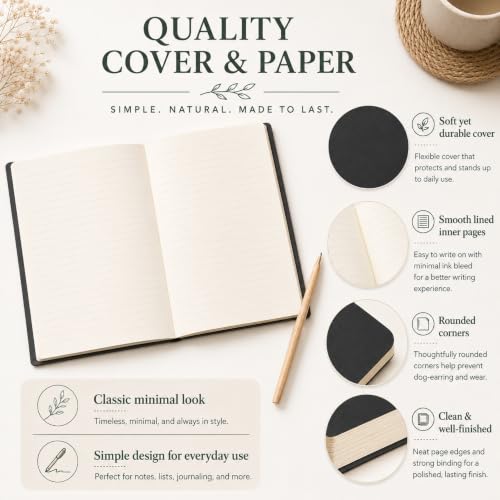 Image of Mimorou 100 Pcs A5 Journals Notebooks Bulk,Black,Lined